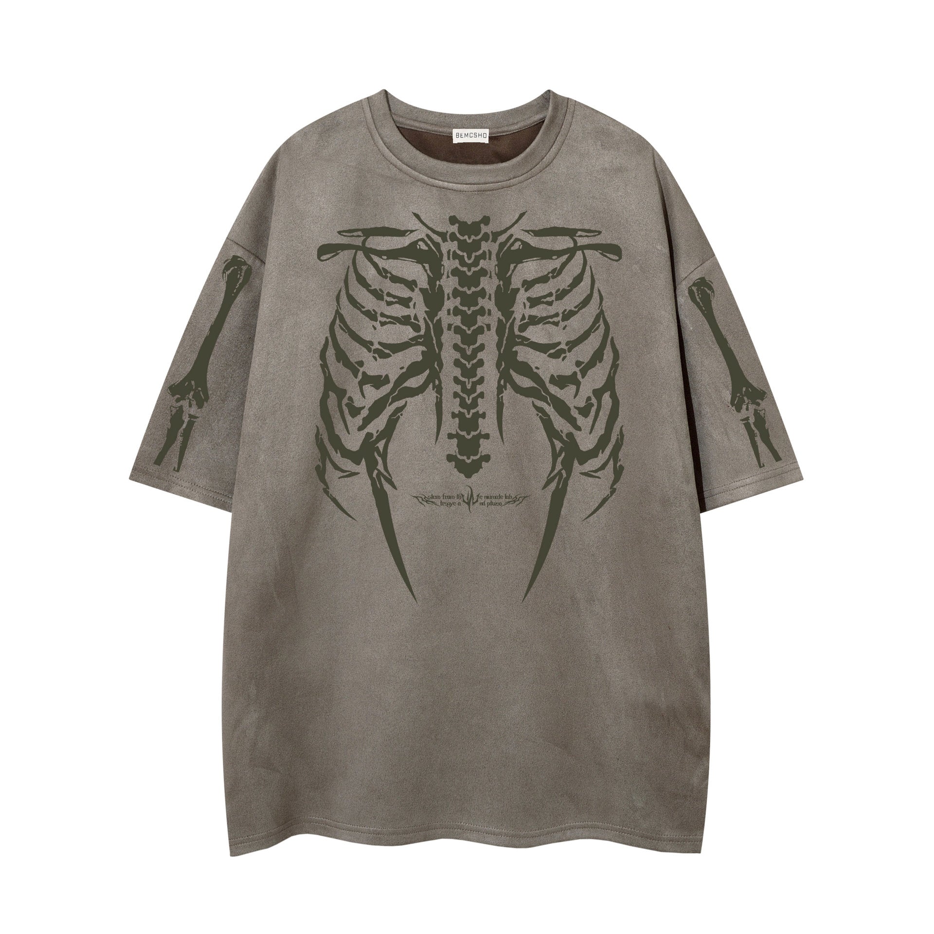 Men’s Suede T-Shirt - Skull Skeleton Printed - MRC STORET-ShirtsMy StoreMen’s Suede T-Shirt - Skull Skeleton Printed My Store MRC STORECJYH231720508HSBlackL