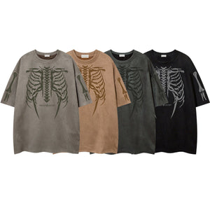Men’s Suede T-Shirt - Skull Skeleton Printed - MRC STORET-ShirtsMy StoreMen’s Suede T-Shirt - Skull Skeleton Printed My Store MRC STORECJYH231720508HSBlackL