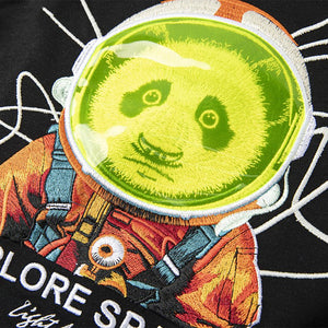 Short Sleeve Space Panda Embroidery T-Shirt - Heavy Craft - MRC STORET-ShirtsMy StoreShort Sleeve Space Panda Embroidery T-Shirt - Heavy Craft My Store MRC STORECJYH231794703CXBlackL