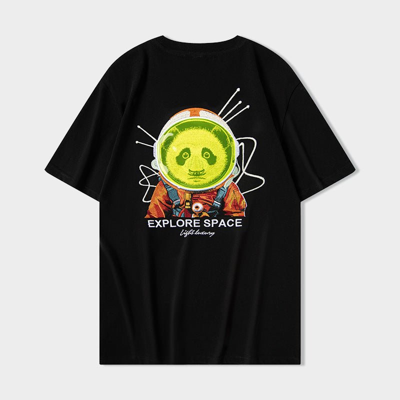 Short Sleeve Space Panda Embroidery T-Shirt - Heavy Craft - MRC STORET-ShirtsMy StoreShort Sleeve Space Panda Embroidery T-Shirt - Heavy Craft My Store 27.17MRC STORECJYH231794703CXBlackL