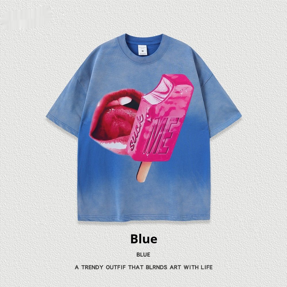 Women’s Street T-Shirt - Washed Cartoon Loose Top - MRC STORET-ShirtsMy StoreWomen’s Street T-Shirt - Washed Cartoon Loose Top My Store 27.86MRC STORECJYH238958621UFBlueL