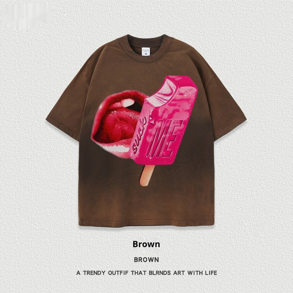 Women’s Street T-Shirt - Washed Cartoon Loose Top - MRC STORET-ShirtsMy StoreWomen’s Street T-Shirt - Washed Cartoon Loose Top My Store 27.86MRC STORECJYH238958669QJBrownL