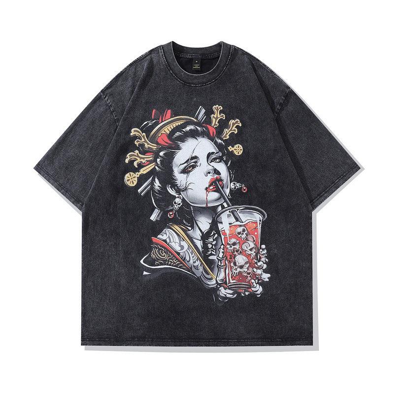 High Street Vintage Retro Loose Short - Sleeve T-shirt – Cartoon Print Cotton Pullover - MRC STORET-ShirtsMy StoreHigh Street Vintage Retro Loose Short - Sleeve T-shirt – Cartoon Print Cotton Pullover - MRC STOREMRC STORECJYH225828103CXD38 StyleL