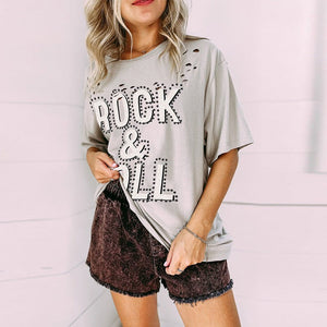 Unisex Ripped T-Shirt - Trendy Gray Loose - MRC STORET-ShirtsMy StoreUnisex Ripped T-Shirt - Trendy Gray Loose My Store MRC STORECJCS235324603CXGrayL
