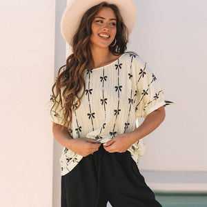 Women’s Summer Top - Bow Print Pullover - MRC STORET-ShirtsMy StoreWomen’s Summer Top - Bow Print Pullover My Store MRC STORECJQB232609003CXLC25130205P1520L