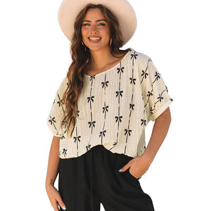 Women’s Summer Top - Bow Print Pullover - MRC STORET-ShirtsMy StoreWomen’s Summer Top - Bow Print Pullover My Store MRC STORECJQB232609003CXLC25130205P1520L
