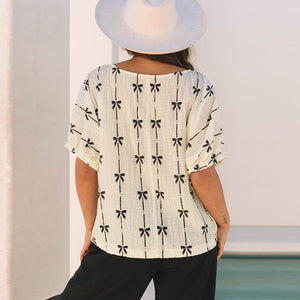 Women’s Summer Top - Bow Print Pullover - MRC STORET-ShirtsMy StoreWomen’s Summer Top - Bow Print Pullover My Store MRC STORECJQB232609003CXLC25130205P1520L