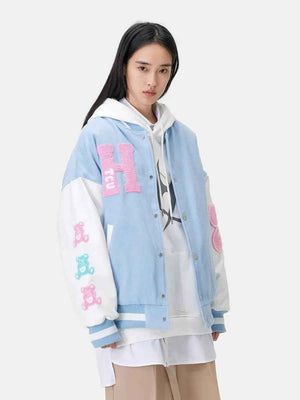 Embroidered Bear Casual Baseball Jacket - MRC STORETopMy StoreEmbroidered Bear Casual Baseball JacketMRC STORECJLX155075603CXBlackL