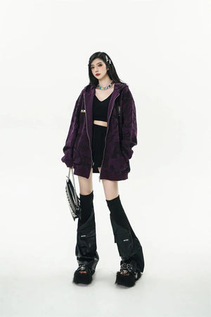Graffiti Print Hooded Sweatshirt - MRC STORETopMy StoreGraffiti Print Hooded Sweatshirt - MRC STOREMRC STORECJWY200377908HSPurpleL