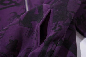 Graffiti Print Hooded Sweatshirt - MRC STORETopMy StoreGraffiti Print Hooded Sweatshirt - MRC STOREMRC STORECJWY200377908HSPurpleL