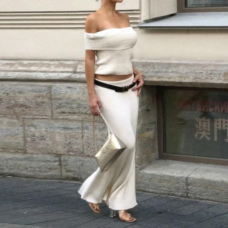 Slim Fit Crop Top & High Waist Woolen Skirt Set - MRC STORETopMy StoreSlim Fit Crop Top & High Waist Woolen Skirt Set - MRC STOREMRC STORECJLS211707303CXApricotL
