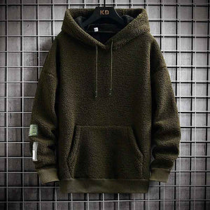 Cozy Sherpa Fleece Hoodie with Utility Patch Detail - MRC STORETopMy StoreCozy Sherpa Fleece Hoodie with Utility Patch DetailMRC STORECJWY206895122VECamelL