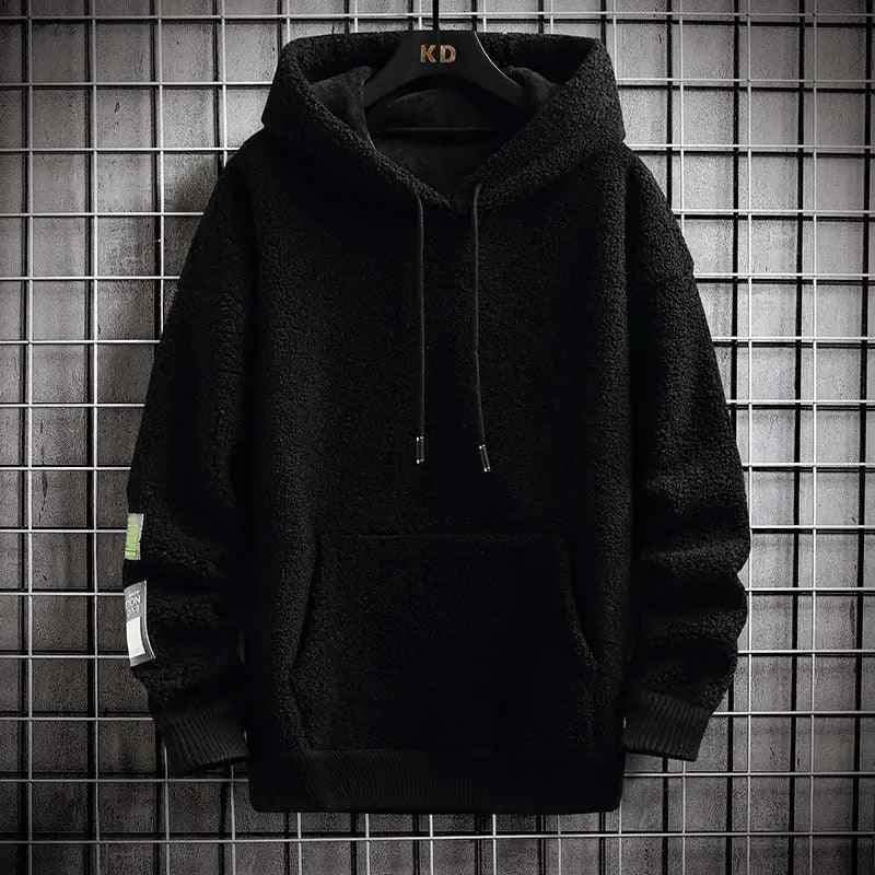 Cozy Sherpa Fleece Hoodie with Utility Patch Detail - MRC STORETopMy StoreCozy Sherpa Fleece Hoodie with Utility Patch DetailMRC STORECJWY206895112LOBlackL