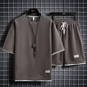 Fashion Solid Color T-Shirt Set - MRC STORETopMy StoreFashion Solid Color T-Shirt Set - MRC STOREMRC STORECJDS147917643QJGrey ApricotS