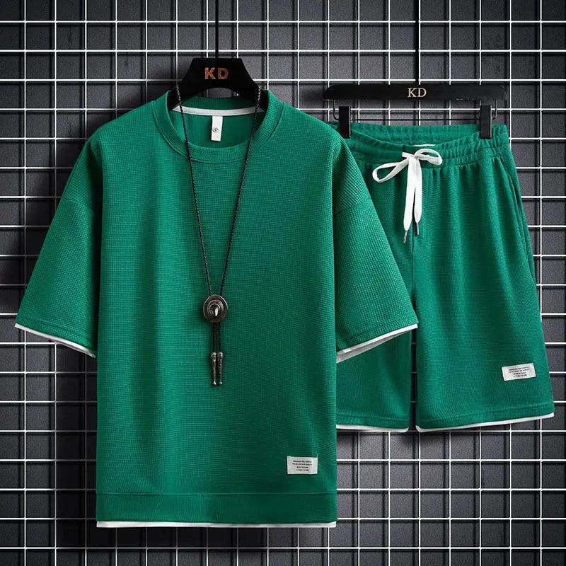 Fashion Solid Color T-Shirt Set - MRC STORETopMy StoreFashion Solid Color T-Shirt Set - MRC STOREMRC STORECJDS147917619SHGreenS