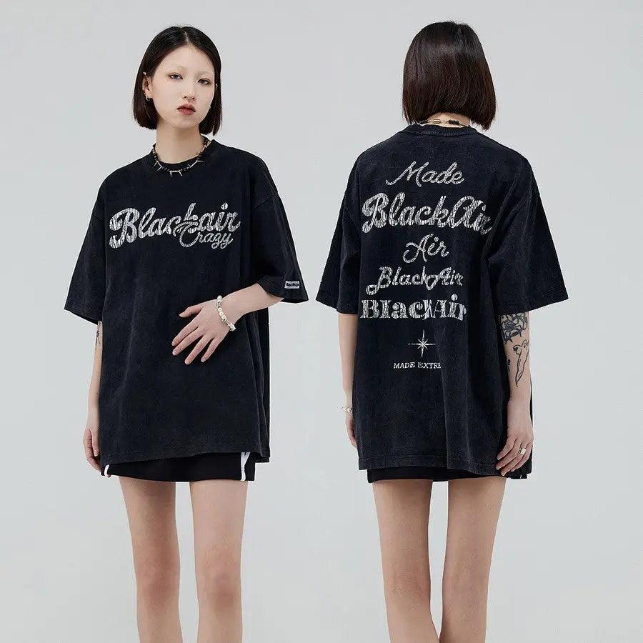 Loose Fit Cotton Short Sleeve T-shirt - MRC STORETopMy StoreLoose Fit Cotton Short Sleeve T-shirt - MRC STOREMRC STORECJYH172029108HSBlack2XL