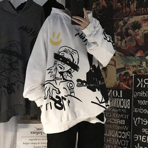 Loose Hooded Sweater with Geometric Print - MRC STORETopMy StoreLoose Hooded Sweater with Geometric Print - MRC STOREMRC STORECJYH115829808HSBlack2XL
