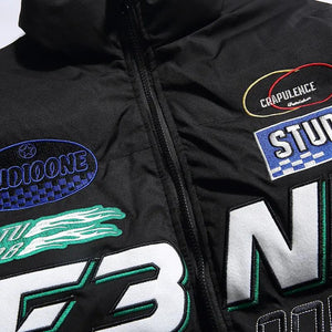 Solid Color Racing Embroidered Jacket - MRC STORETopMy StoreSolid Color Racing Embroidered Jacket - MRC STOREMRC STORECJZP172364908HSWhite2XL