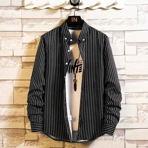 Slim Striped Cardigan Shirt - MRC STOREtopMy StoreSlim Striped Cardigan ShirtMRC STORECJXZ144988011KPBlack2XL