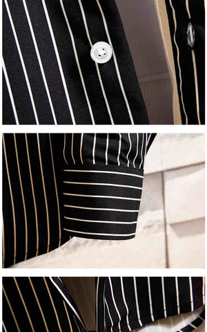 Slim Striped Cardigan Shirt - MRC STOREtopMy StoreSlim Striped Cardigan ShirtMRC STORECJXZ144988011KPBlack2XL
