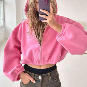 American Zippered Short Hoodie Jacket - MRC STORETopMy StoreAmerican Zippered Short Hoodie Jacket - MRC STOREMRC STORECJWY203201815OLWhiteL