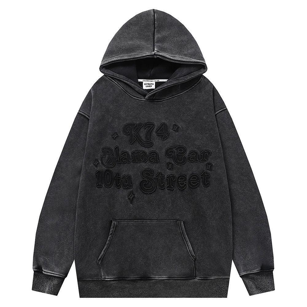 Distressed Fleece - lined essential Hoodie - MRC STORETopMy StoreDistressed Fleece - lined essential Hoodie - MRC STOREMRC STORECJWY193664211KPBlackL