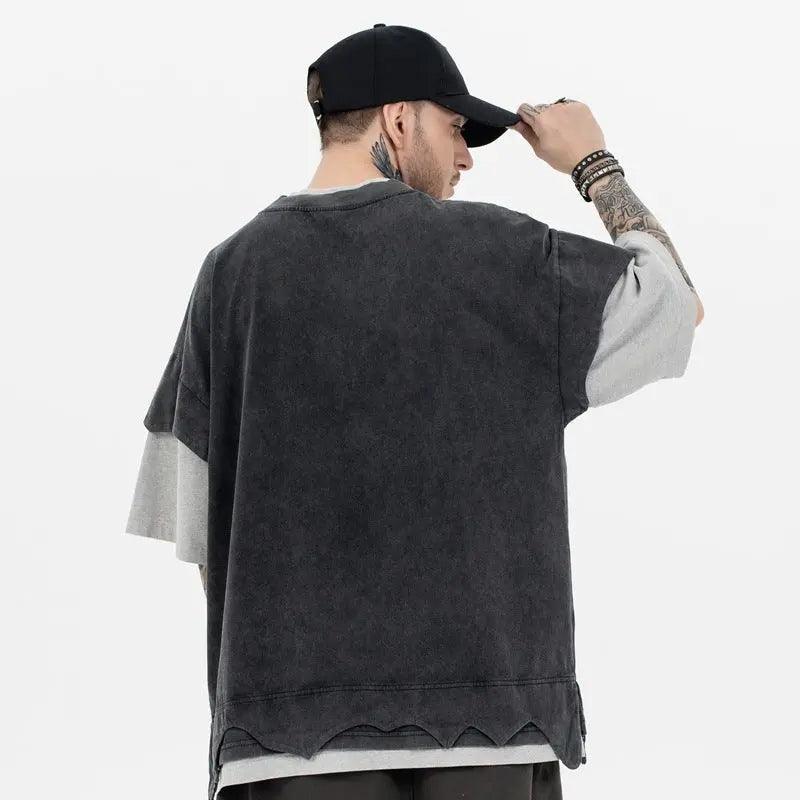 Distressed Retro Patchwork Vintage T-Shirt - MRC STORETopMy StoreDistressed Retro Patchwork Vintage T-Shirt - MRC STOREMRC STORECJYH206181602BYBlackL
