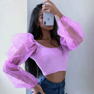 Elastic sleeve top - MRC STOREtopMy StoreElastic sleeve topMRC STORECJNSSYCS03936-Purple-LPurpleL