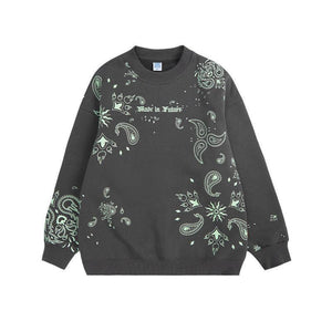 Glow Night Cashew Flower Printing Fleece Sweater - MRC STORETopMy StoreGlow Night Cashew Flower Printing Fleece Sweater - MRC STOREMRC STORECJMS157932905EVDark GreyL
