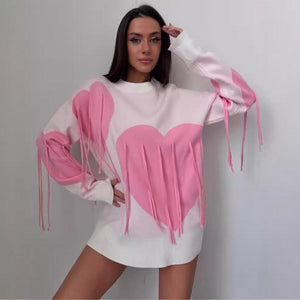 Love Pattern Round Neck Pullover Sweater - MRC STORETopMy StoreLove Pattern Round Neck Pullover Sweater - MRC STOREMRC STORECJMY213199015OLBlackL
