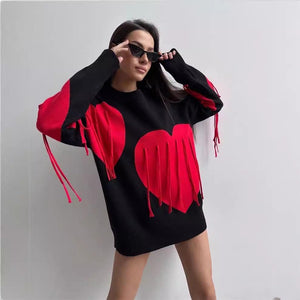 Love Pattern Round Neck Pullover Sweater - MRC STORETopMy StoreLove Pattern Round Neck Pullover Sweater - MRC STOREMRC STORECJMY213199015OLBlackL