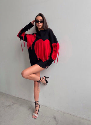 Love Pattern Round Neck Pullover Sweater - MRC STORETopMy StoreLove Pattern Round Neck Pullover Sweater - MRC STOREMRC STORECJMY213199012LOBlueL