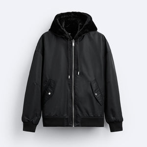 Plush Hooded Faux Fur coat - MRC STORETopMy StorePlush Hooded Faux Fur coat - Cozy and Stylish Outerwear for Cold Weather - Double - Sided Design with Stick Pockets - MRC STOREMRC STORECJXZ215759303CXBlackL
