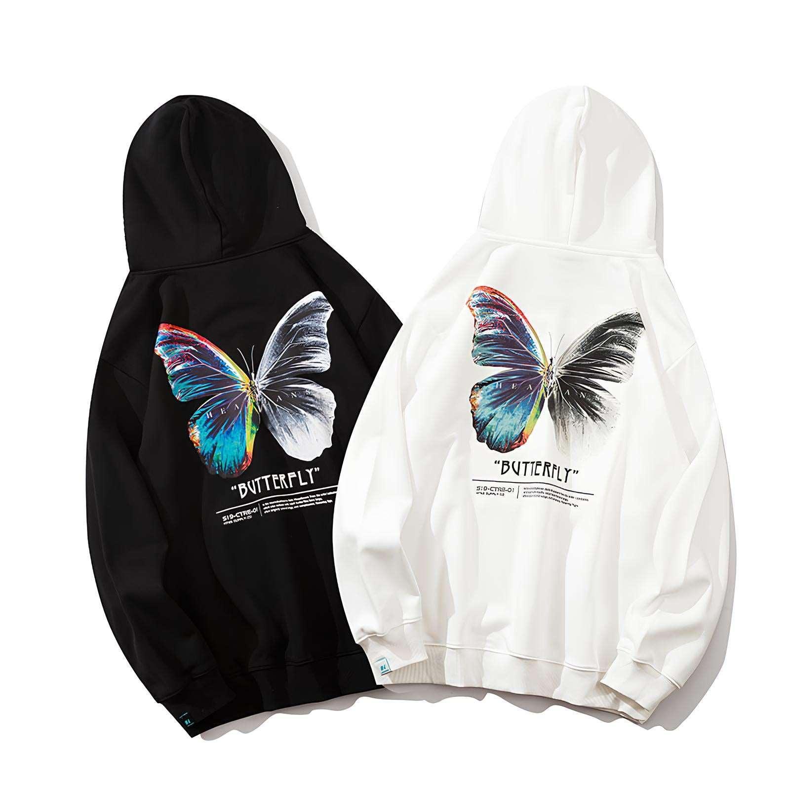 Butterfly Print Cotton Hoodie - MRC STORETopMy StoreButterfly Print Cotton Hoodie - MRC STOREMRC STORECJNSWTWY02886-Black-L-Q1 pcBlackL