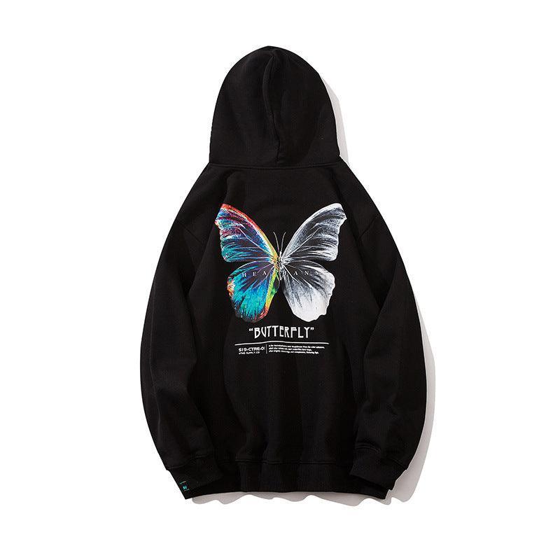 Butterfly Print Cotton Hoodie - MRC STORETopMy StoreButterfly Print Cotton Hoodie - MRC STOREMRC STORECJNSWTWY02886-Black-L-Q1 pcBlackL