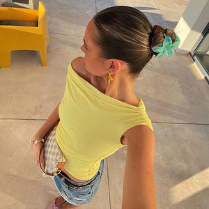 Sleeveless Top - Diagonal Collar Solid - MRC STORETopMy StoreWomen’s Sleeveless Top - Diagonal Collar Solid My Store MRC STORECJCS235601503CXYellowL