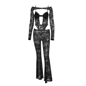 Slim - Fit Lace Long - Sleeved Jumpsuit Bold and Elegant in Black - MRC STORETopMy StoreSlim - Fit Lace Long - Sleeved Jumpsuit Bold and Elegant in Black - MRC STOREMRC STORECJLS216333903CXBlackL