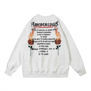 Black Spray Paint Letter Sweater top by My Store featuring bold spray paint letter design on the front.