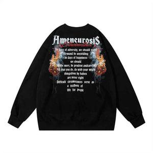 Black spray paint letter sweater top from My Store, featuring bold painted letter design on the front.