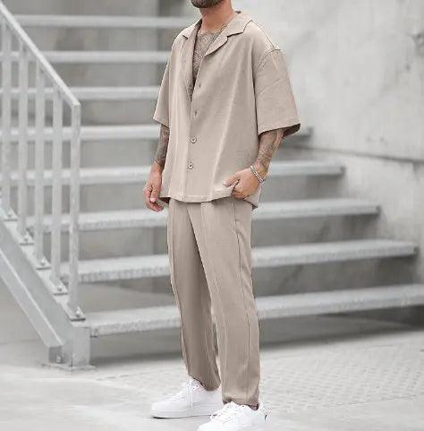 Summer Casual Shirt & Pants Set - MRC STORETopMy StoreSummer Casual Shirt & Pants Set - MRC STOREMRC STORECJTW179991513MNKhakiL