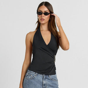 Suspender Top - V - Neck Pleated Navel - MRC STORETopMy StoreWomen’s Suspender Top - V - Neck Pleated Navel My Store 25.33MRC STORECJCS241982503CXBlackL