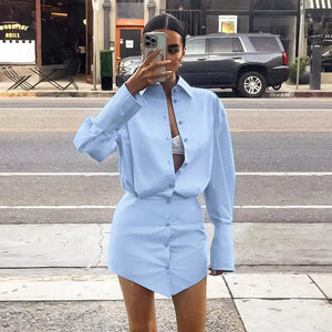 Slim Fit Sheath Shirt Dress - MRC STORETopMy StoreSlim Fit Sheath Shirt Dress - MRC STOREMRC STORECJLY208491503CXBlueL