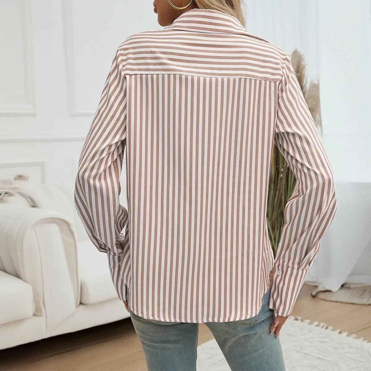 Striped Commuter Cardigan - MRC STORETopMy StoreStriped Commuter CardiganMRC STORECJYD210338107GTKhakiL