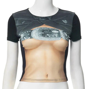 Floral Print Slim Fit Crop Top - MRC STORETopMy StoreFloral Print Slim Fit Crop Top - MRC STOREMRC STORECJCS207361103CXBrownL