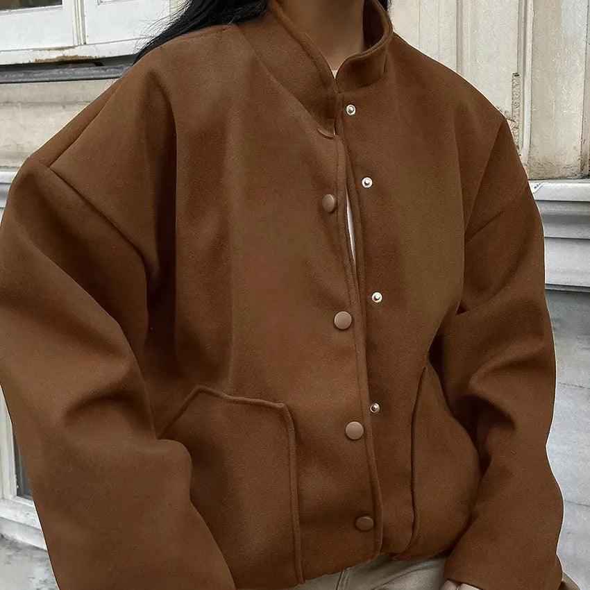 Vintage Woolen Stand Collar Coat - MRC STORETopMy StoreVintage Woolen Stand Collar CoatMRC STORECJQB210715703CXBrownL
