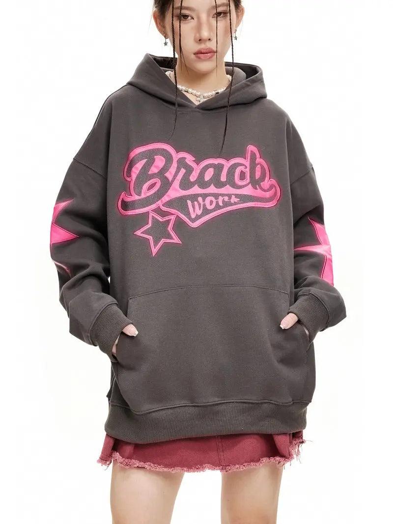 Embroidered Alphabet Hooded Sweater - MRC STORETopMy StoreEmbroidered Alphabet Hooded Sweater - MRC STOREMRC STORECJWY197910302BYDark GrayL