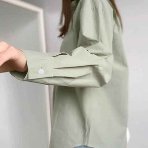 Stitching PU Leather Fake Two Long - Sleeved Loose Shirt - Urban Casual Style - MRC STOREtopMy StoreStitching PU Leather Fake Two Long - Sleeved Loose Shirt - Urban Casual StyleMRC STORECJCS113396303CXDesign and colorL