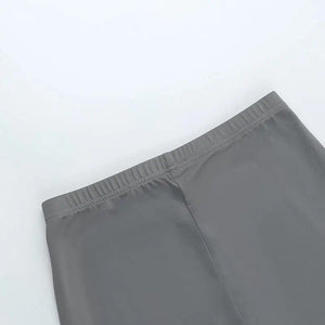 Gray chic hollow-out trousers from My Store, stylish and modern, featuring a trendy cut-out design and tailored fit.