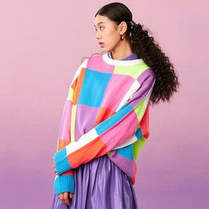 Colorful long pullover sweater - MRC STORETopMy StoreColorful long pullover sweater - MRC STOREMRC STORECJNSSYMY00380-Rainbow color-LRainbow colorL