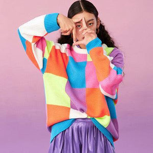 Colorful long pullover sweater - MRC STORETopMy StoreColorful long pullover sweater - MRC STOREMRC STORECJNSSYMY00380-Rainbow color-LRainbow colorL